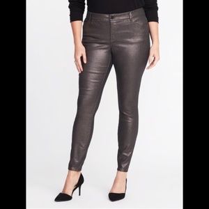 Metallic Coated Skinny Rockstar Jeans